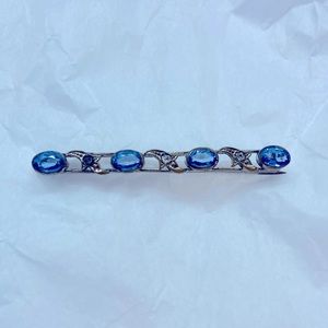 Vintage Blue Crystal Brooch